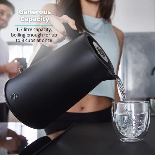 Swan Stealth 1.7 Litre Kettle, Matte Black, Rapid Boil, Streamlined Design, SK14640BLKN