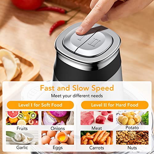 SXYCMY Mini Food Chopper, 2.2L Capacity Electric Food Processor, 2 Speeds Meat Grinder, 3D Stainless Steel Blades, 500W Motor Food Chopper for Vegetables, Meat, Onions, Fruits