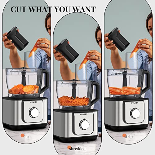 FIMEI Food Processor Multifunctional, 11 in 1 Food Processor, 1100W, 3 Speeds & Pulse Function, 3.2L Chopper, 1.5L Blender, Grinder, Citrus Juicer, Dough Hook, Shredder, Reversible Slicing, HGM-406