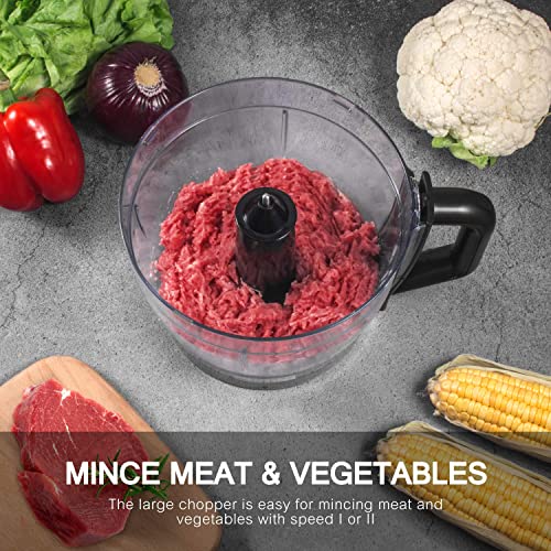 Topchef 1100W Multifunctional Food Processor - Mixer, Crusher, Grinder, Citrus Juicer, Kneading Dough Blades with 3.2 L Bowl, 1.5 L Mixing Cup Black