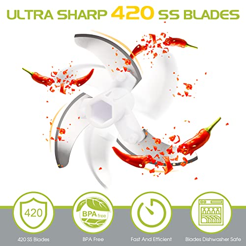 Manual Food Chopper,Sinnsally Manual Food Processor Vegetable Chopper,Kitchen Hand Food Shredder,Onion Slicer Cutter Dicer Grinder,Garlic Chopper Press,Blender Chopping Onions(520ML)