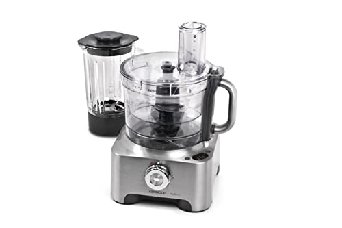Kenwood MultiPro Sense Food Processor, 3.5 Litre Bowl, 1.6 Litre Thermo-resist Glass Blender, 4 attachments, 5 Slicing and Grating Plates, Built in Weighing Scale, 1000 W, FPM810, Silver