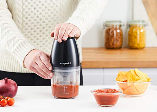 Emperial Mini Chopper, Small Electric Food Processor for Vegetable Cutting & Dicing - Chop, Mix, Blend and Puree - Stainless Steel Blades, 700ml Capacity