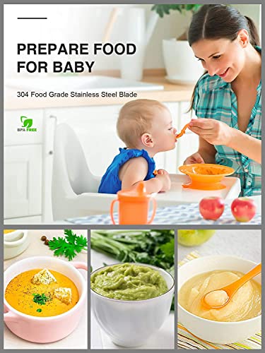 Yabano Food Processor, 1.4 Litre Food Mixer with 6 Chopping, Slicing and Dough Attachments, 700 W, Silver