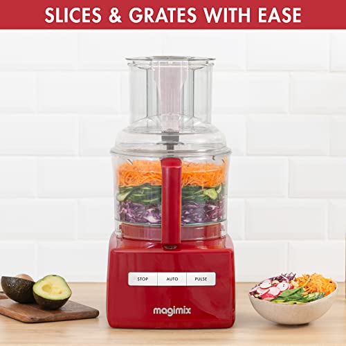 Magimix 3200XL Food Processor | 2.6L BPA-Free Bowl | Quiet & Powerful Motor| Multifunctional 6 in 1 Solution | Red | 18374