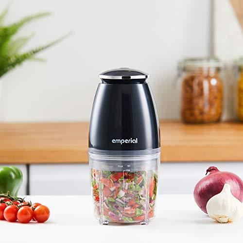 Emperial Mini Chopper, Small Electric Food Processor for Vegetable Cutting & Dicing - Chop, Mix, Blend and Puree - Stainless Steel Blades, 700ml Capacity