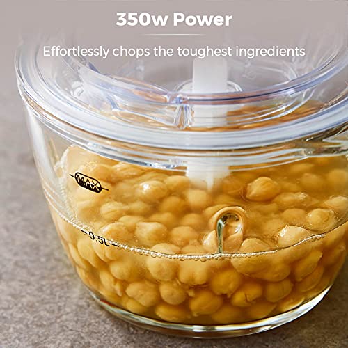 Tower Cavaletto T12058RG Glass Bowl Chopper, 1L, 350W, Black and Rose Gold