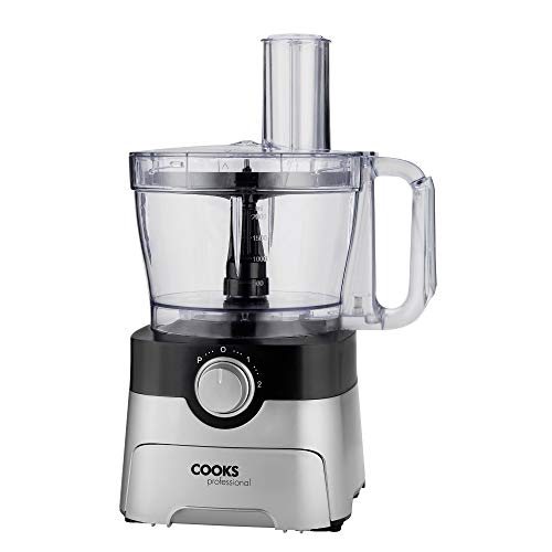 Cooks Professional Food Processor Blender Multifunctional Kitchen Chopper, Includes Accessory Drawer 1000W Black/Silver