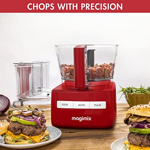 Magimix 3200XL Food Processor | 2.6L BPA-Free Bowl | Quiet & Powerful Motor| Multifunctional 6 in 1 Solution | Red | 18374