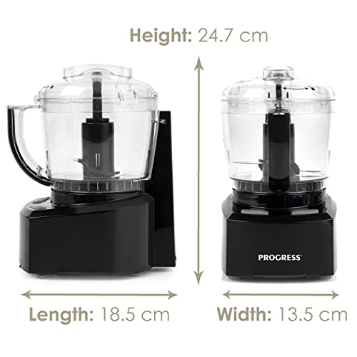 Progress EK3171P Mini Food Processor, Electric Small Chopper, Blend/Stir/Chop/Whip, Easy Food Prep, Make Baby Food, Salads, Dips, 1 L Capacity, Stainless Steel Blade, Go Healthy, Compact/Space Saving