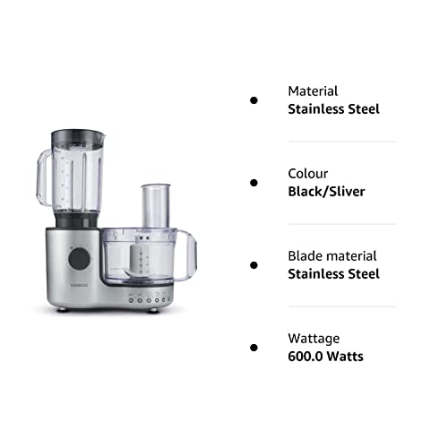 Kenwood FP195 Compact Food Processor - Silver And Grey