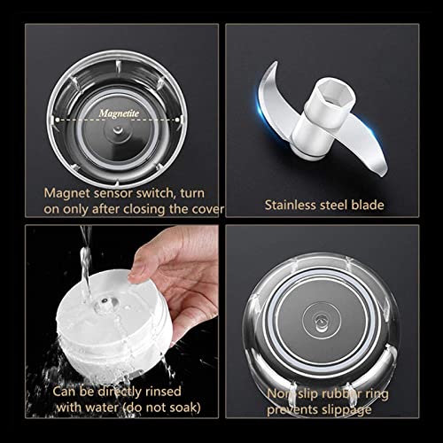 2ps Mini Food Chopper Electric Small Kitchen Food Processor Blender, Portable Vegetable, Fruit, Meat, Garlic, Onion, and Ginger Chopper, can be Used for Baby Food Salad USB Charging 250ML & 100ML