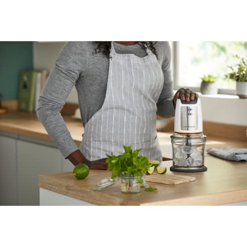 Kenwood Easy Chop Chopper, 0.5L Bowl, 2 Speeds, Quad Blade System, Anti-Slip Ring for Food Chopper Stability, 500W, CHP61.100WH, Dishwasher Safe, White