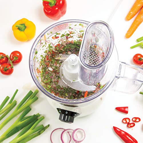 Nutri-Q 34780 Food Processor & Coffee Grinder / 2 Speeds & Pulse Function / 11 Individual Dishwasher Safe Attachments / Safety Lock System / Slice, Shred, Grate, Grind, Crush & Blend