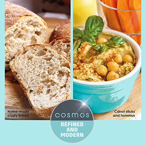 Salter EK5115GUNMETAL Cosmos Food Processor & Blender, Slicing And Shredding Blades, Dough Blade, Chopping, Emulsifying, 2 Speeds And Pulse, Multifunction, 1.4 L Jug, 1.5 L Bowl, 800 W, Grey