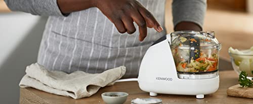 Kenwood Mini Chopper, 0.35 Litre Dishwasher Safe Bowl, 2 Speeds, Rubber Feet for Food Chopper Stability, 300 W, CH180B, Assorted