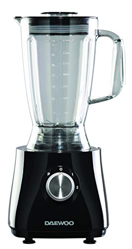 Daewoo SDA2100 750W Plastic Compact Food Processor with 2L Bowl and 1.8L Blender Jug, Stainless Steel Chopping Blades for Slicing and Grating, UK Type G Pulg 220-240v 50hz, Black
