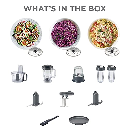 Kenwood Multipro Compact+ FDM312 SS, 5-in-1 Compact Food Processor, Stainless Steel, 2.1 L Capacity, digital weighing scale, Jug Blender, Spicemill, 2x Smoothie Blender, 800 W