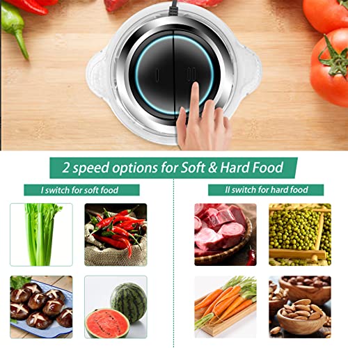 Mini Chopper Electric Food Processor: Small Electric Mixer Processor with 2L Stainless Steel Bowl Meat Grinder - 2 Speeds and 4 Bi-Level Blades for Meat Onion Vegetable Nut
