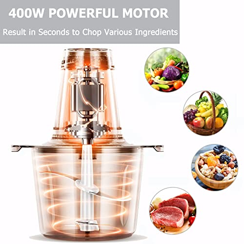 Mini Chopper 400W LINKChef Mini Food Processor Vegetable Chopper 1.2L Stainless Steel Bowl, Meat Grinder with 4 bi-Level Blades for Meat Vegetable Fruit