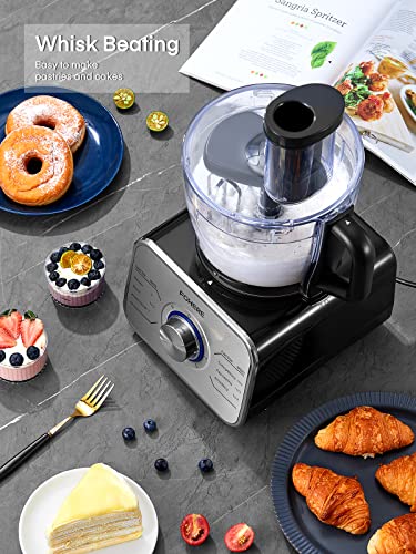 FOHERE Food Processor Multifunctional, 3-Speed Food Processor and Blender Combo with 3.5 L Bowl, 1.5 L Blender Jug, Simple Operation for Blending, Dicing, Slicing, Shredding, Mincing, and Pureeing