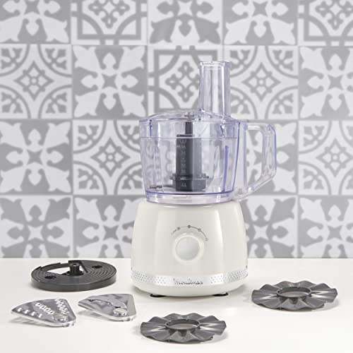 Moulinex FP345A42 Food Processor, Multifunctional Electric Chopper With 2.4L Bowl, Includes Kneading/Slicing/Grating/Emulsifying Attachments, Interlocking Mechanism, Compact Storage, 2 Speeds, 600W