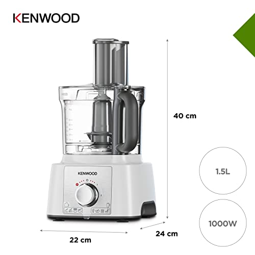 Kenwood FDP65.860WH food processor with 9 attachments. Expresss Serve and Dice, 1.5L Jug blender and mini chopper