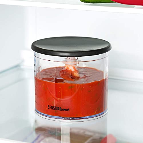 Sensio Home Mini Food Chopper/Small Food Processor – Electric Dicer, Onion and Other Vegetables - 600ml Blender Bowl and Quad Durable Stainless-Steel Blades – 300W