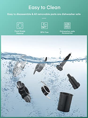 FOHERE Food Processor, 700W Compact Food Mixer with 4 Attachments for Chopping, Slicing, Shredding, Kneading Dough and Emulsifying, 12 Cup Bowl, 2 Speed Setting & Pulse, Glossy Black