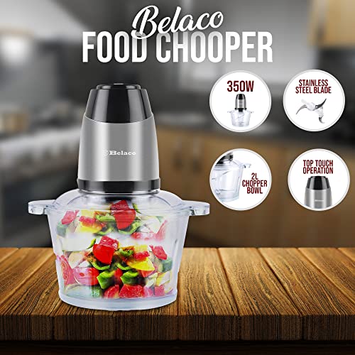 Food Processor Blender Mixer Food Chopper Meat Chopper 2L Glass Bowl Vegetable Grinder Fruits Nut Grinder Multi-Functional Sharp Steeliness Steel Blade