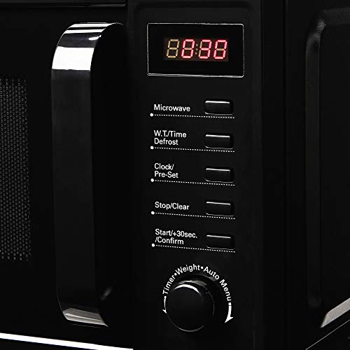 Cookology CFSDI20LBK Digital 800W Freestanding Microwave, 20 Litre Capacity with 25cm Turntable, Features Weight and Time Quick Defrost Setting and 8 Cooking Functions - in Black