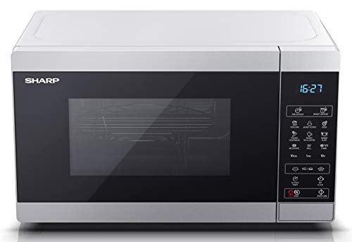 SHARP YC-MG02U-S 800W Digital Touch Control Microwave with 20 L Capacity, 1000W Grill & Defrost Function – Silver
