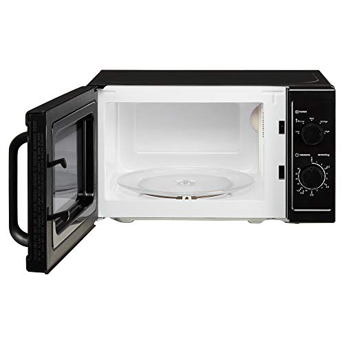 Cookology CMAFS20LBK Freestanding 800W Microwave, 20 Litre Capacity with 25cm Turntable, Features 5 Cooking Power Levels, Quick Defrost Setting and Dial Timer - in Black