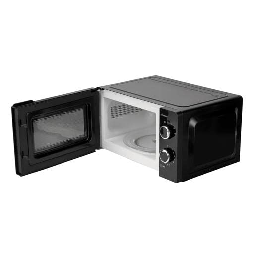 Geepas 700 W Solo Manual Microwave – 20L Solo Microwave Oven with 5 Power Levels - Reheating, Defrost Function & 30 Minute Timer - 2 Rotary Dials, Easy Clean - Oven for Standard Size of Dinner Plate