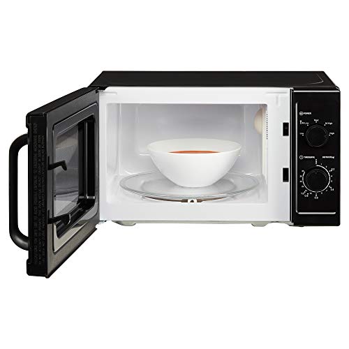 Cookology CMAFS20LBK Freestanding 800W Microwave, 20 Litre Capacity with 25cm Turntable, Features 5 Cooking Power Levels, Quick Defrost Setting and Dial Timer - in Black