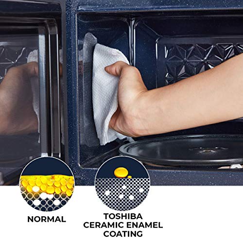 Toshiba 800w 20L Microwave Oven with 12 Cooking Presets, Upgraded Easy-Clean Enamel Cavity, Weight/Time Defrost, and Turntable with Position Memory Function - Black - MV-AM20T(BK)