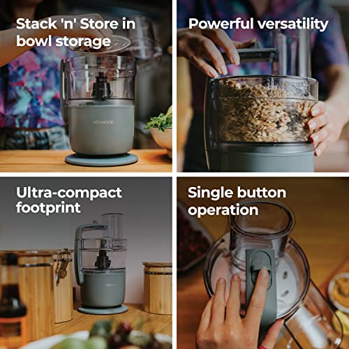 Kenwood, MultiPro Go FDP22.​130GY, Food Processor, for Chopping, Slicing, Grating, Pureeing and Kneading Dough, with Express Serve, 1.3L Bowl, Knife blade, 4mm Slicing/Grating Disk, 650 Watts, Grey