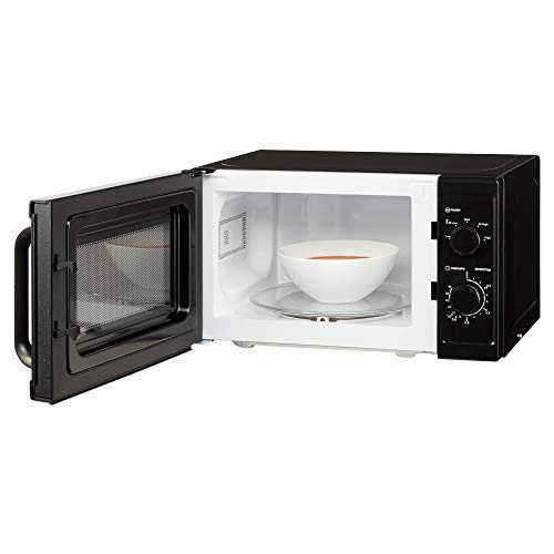 Cookology CMAFS20LBK Freestanding 800W Microwave, 20 Litre Capacity with 25cm Turntable, Features 5 Cooking Power Levels, Quick Defrost Setting and Dial Timer - in Black