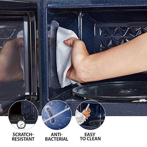 Toshiba 800w 20L Microwave Oven with 12 Cooking Presets, Upgraded Easy-Clean Enamel Cavity, Weight/Time Defrost, and Turntable with Position Memory Function - Black - MV-AM20T(BK)