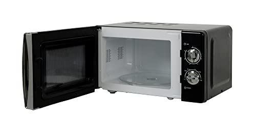 Russell Hobbs RHMM701B 17 Litre 700 W Black Solo Manual Microwave with 5 Power Levels, Ringer & Timer, Defrost Setting, Easy Clean