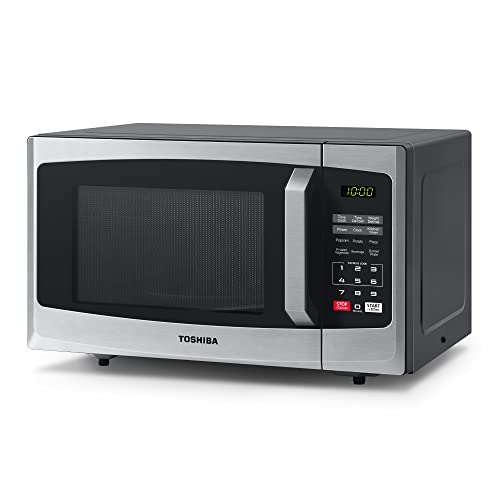 Toshiba 800w 23L Microwave Oven with Digital Display, Auto Defrost, One-Touch Express Cook, 6 Pre-Programmed Auto Cook Settings, and Easy Clean - Stainless Steel - ML-EM23P(SS)