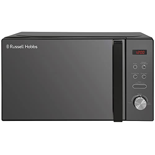 Russell Hobbs RHM2076B 20 Litre 800 W Black Digital Solo Microwave with 5 Power Levels, Automatic Defrost, 8 Auto Cook Menus, Clock & Timer, Easy Clean