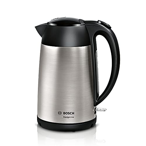 Bosch DesignLine TWK3P420GB Stainless Steel Cordless Kettle, 1.7 Litres, 3000W - Silver & Black
