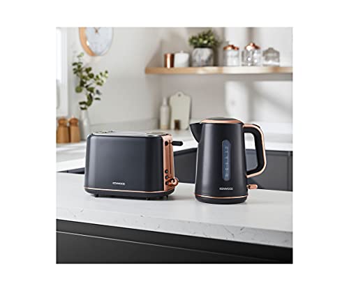 Kenwood Abbey Lux Water Kettle, 360° Swivel Base, Fast Boiling, Removable Filter, Water Capacity 1.7L, ZJP05.C0DG, 3000W, Dark Grey with Rose Gold