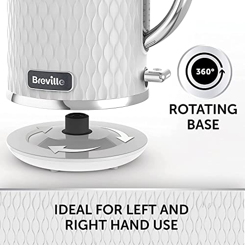 Breville Curve White Electric Kettle | 1.7L | 3KW Fast Boil | White & Chrome [VKT117]