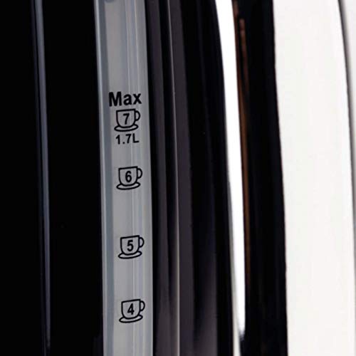 Haden Salcombe Black Kettle - Energy Efficient Electric Kettle - 3000W Fast Boil Kettle - Boil Dry Protection - 1.7 Litre Capacity - 360° Cordless Kettle - Painted Stainless Steel Kettle