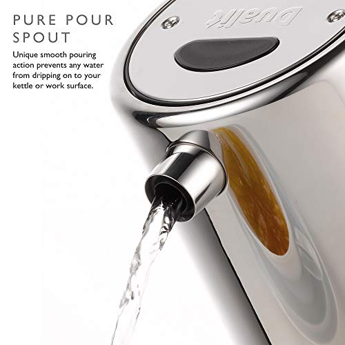 Dualit Architect Kettle | 1.5 L 2.3 KW Stainless Steel | Rapid Boil and Patented Pure Pour Non-Drip Spout | Measuring Window with Cup Level Indicators | 72905, Black Trim Brushed Body