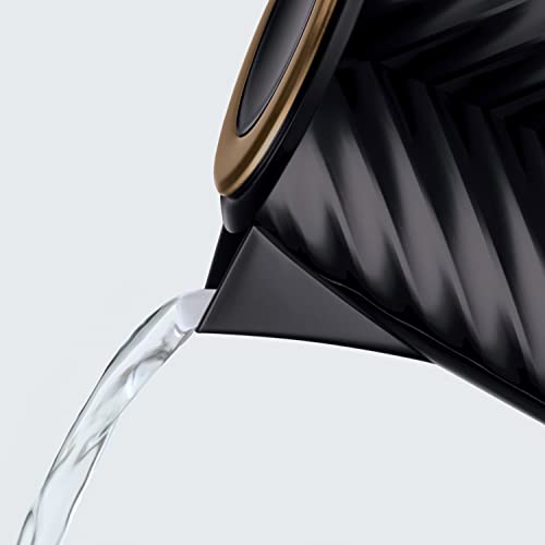 Russell Hobbs 26380 Groove Electric Kettle, Textured Fast Boil Energy Efficient Cordless Kettle with Perfect Pour, 1.7 Litre, 3000 Watts, Black
