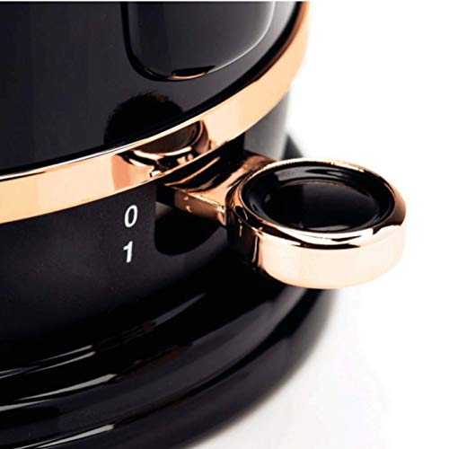 Haden Salcombe Black Kettle - Energy Efficient Electric Kettle - 3000W Fast Boil Kettle - Boil Dry Protection - 1.7 Litre Capacity - 360° Cordless Kettle - Painted Stainless Steel Kettle