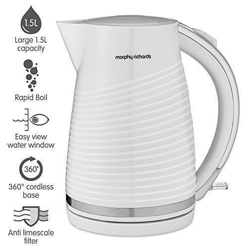 Morphy Richards 108269 Jug Kettle Dune, Plastic, 3000 W, 1.5 liters, White